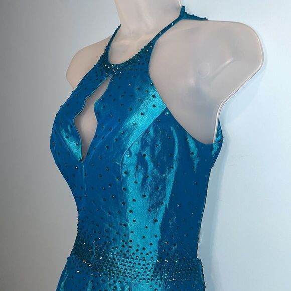 Jovani JVN Sleeveless Mermaid Plunging Back Pageant Prom Formal Dress NWT - Picture 12 of 17